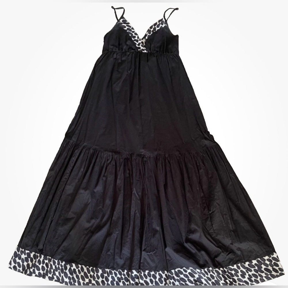 La Blanca Rod Beattie USA Black and White Long Maxi Boho Dress sz M